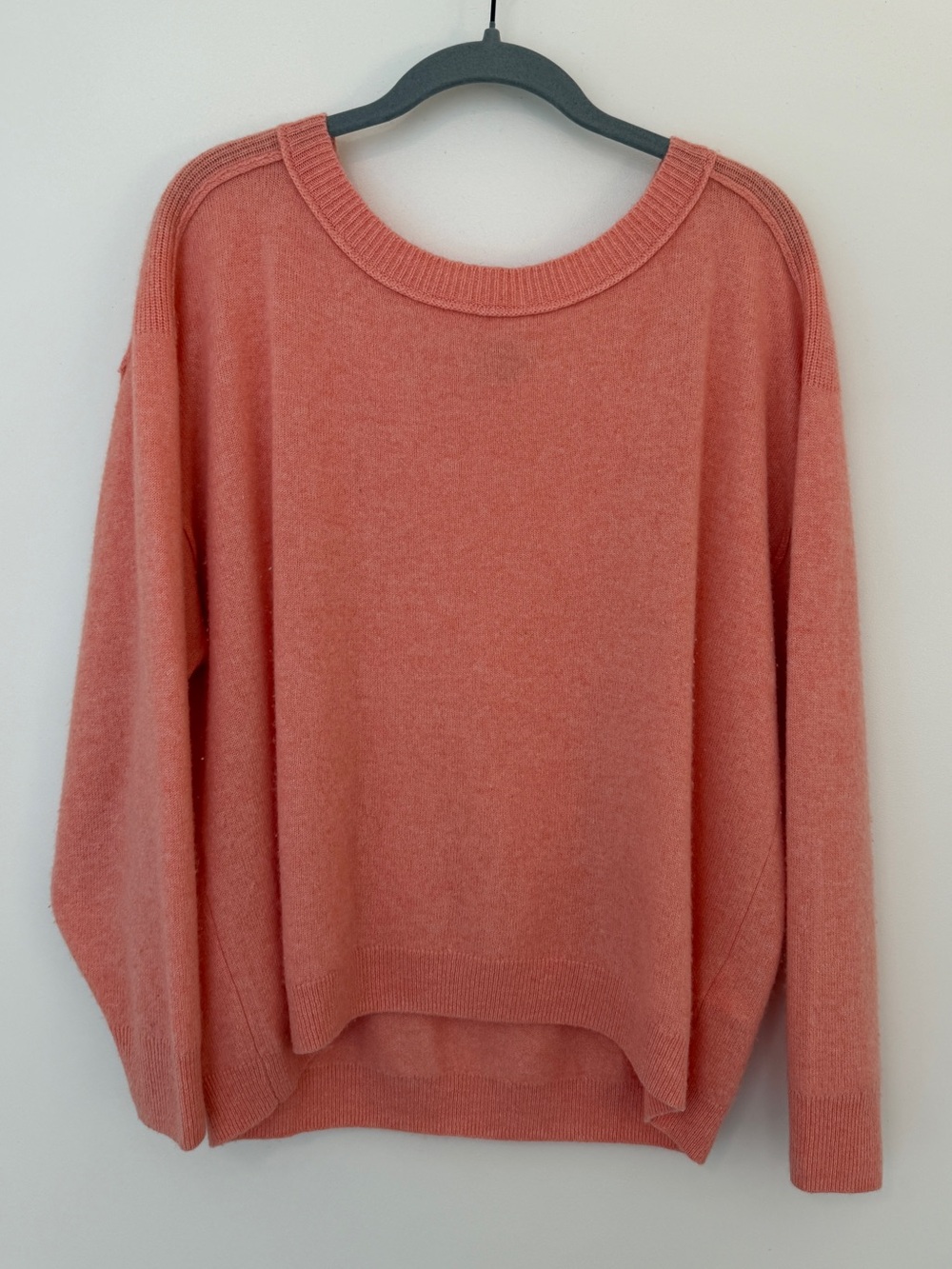 100% Cashmere Pilcro Anthropologie Angie Coral Sweater Size M